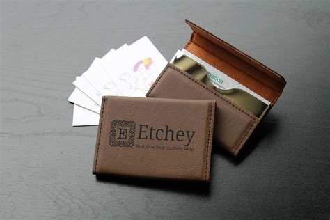 personalized business card holder with logo.